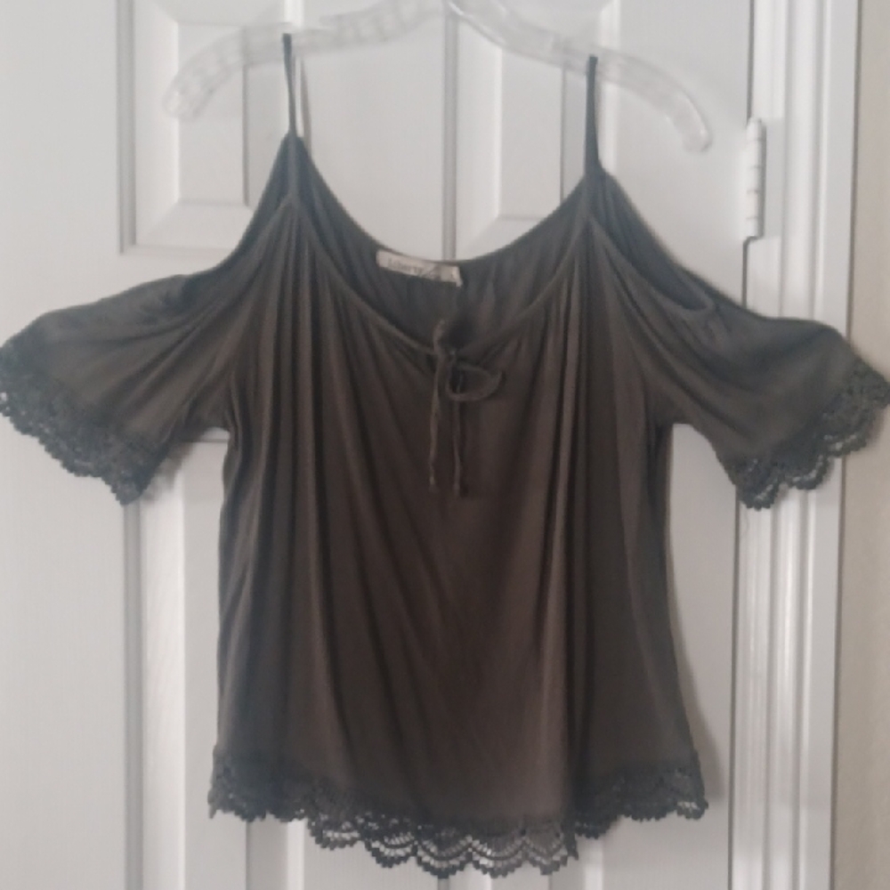 Rayon Open Shoulder Rayon Top Medium